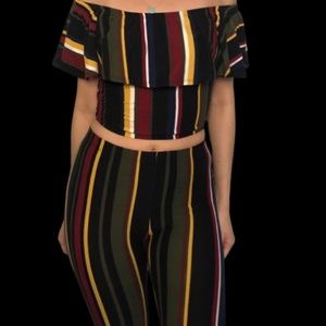 Feathers Matching 2-Piece Set Multi Color Sz S